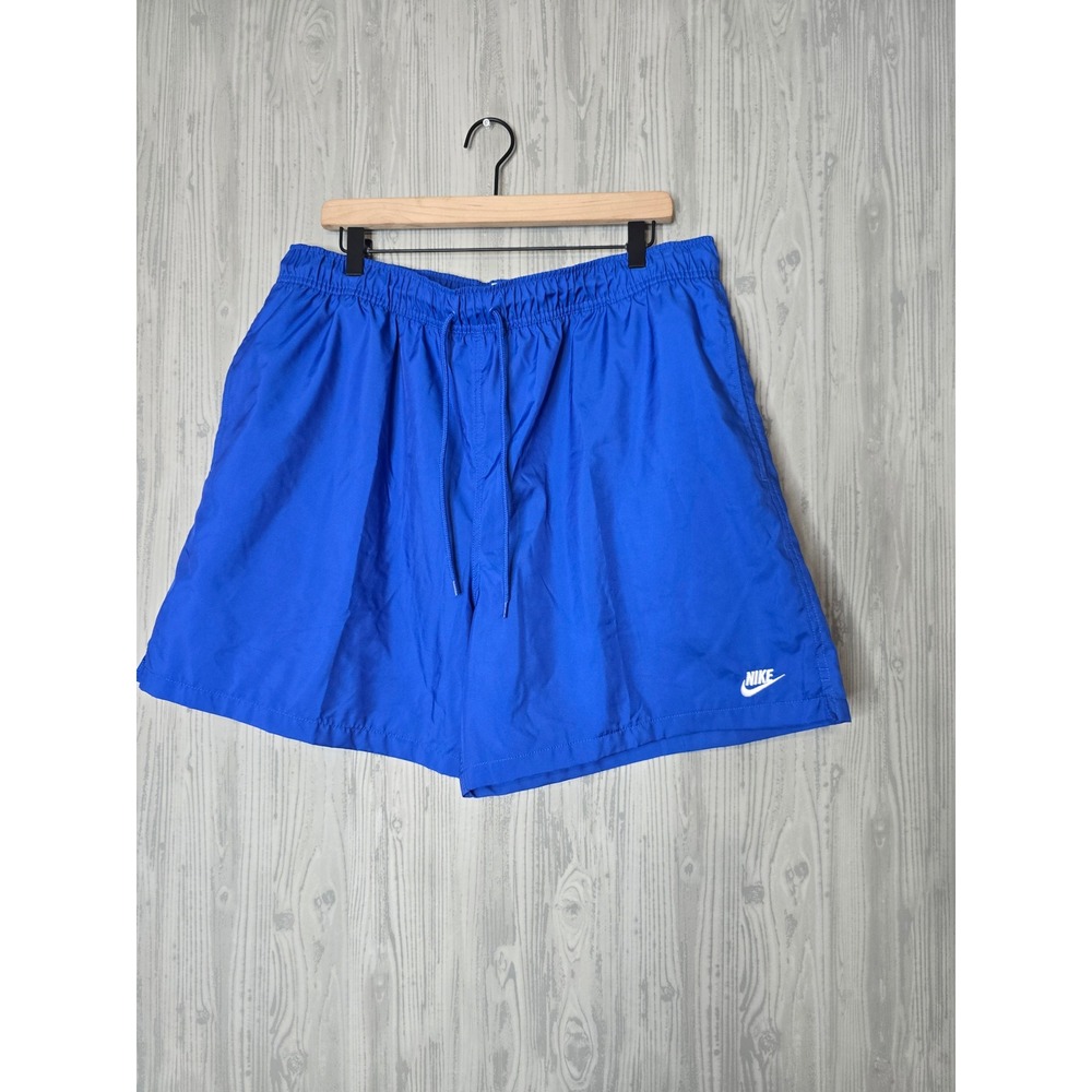 Nike Athletic Shorts Mens XL Royal Blue Mesh Lined Drawstring Embroidered Logo